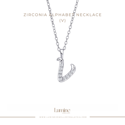 Zirconia Alphabet Necklace