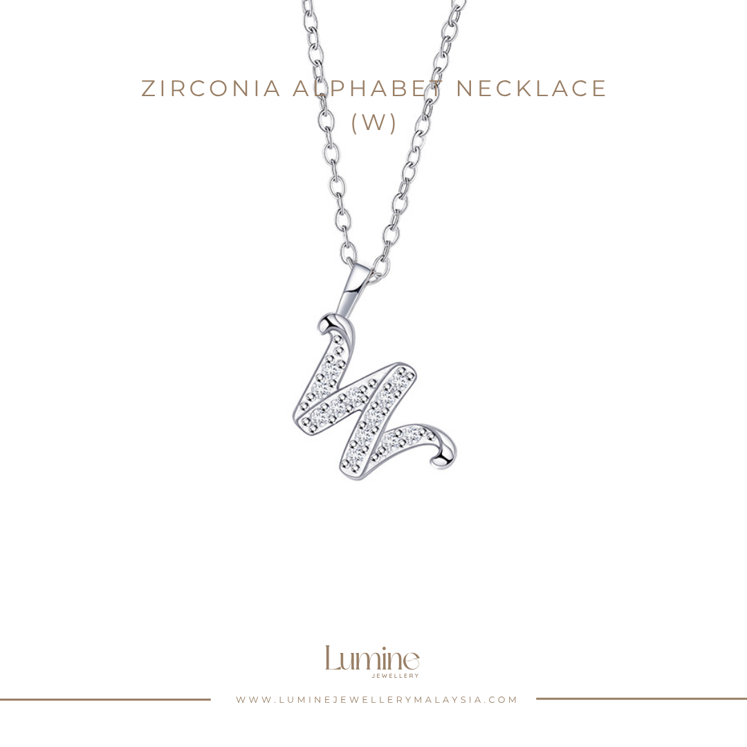 Zirconia Alphabet Necklace