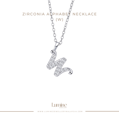 Zirconia Alphabet Necklace