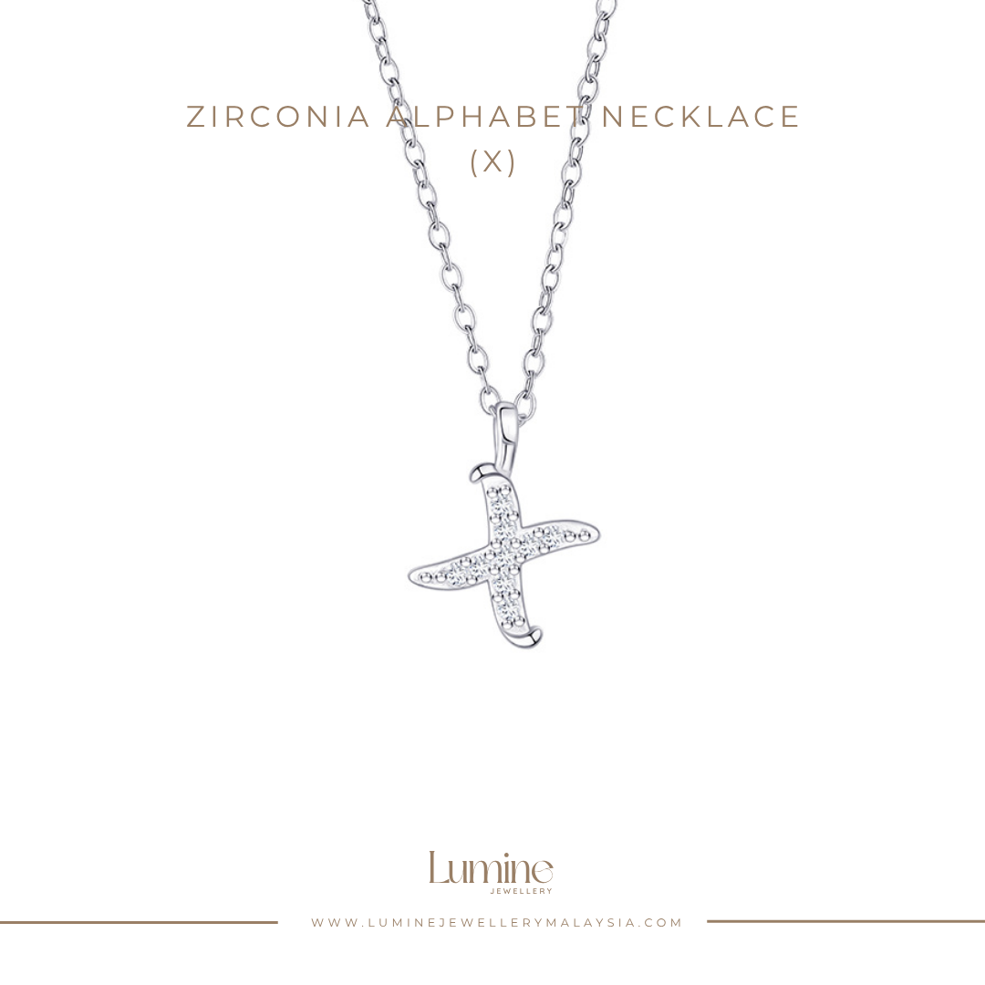 Zirconia Alphabet Necklace