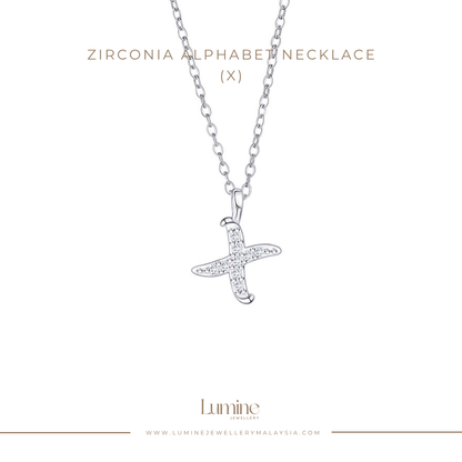 Zirconia Alphabet Necklace