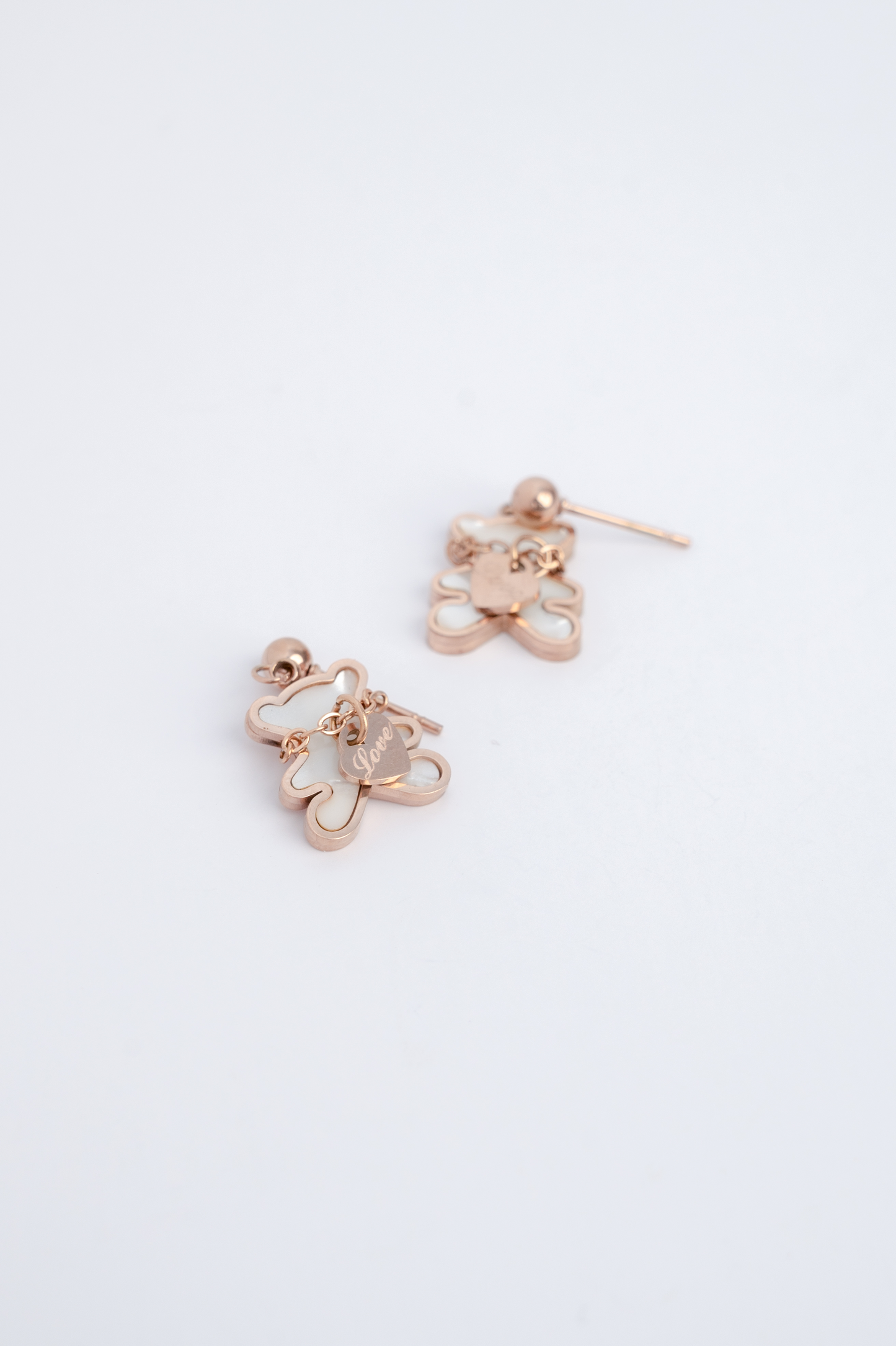 Rose Gold Bear Earrings