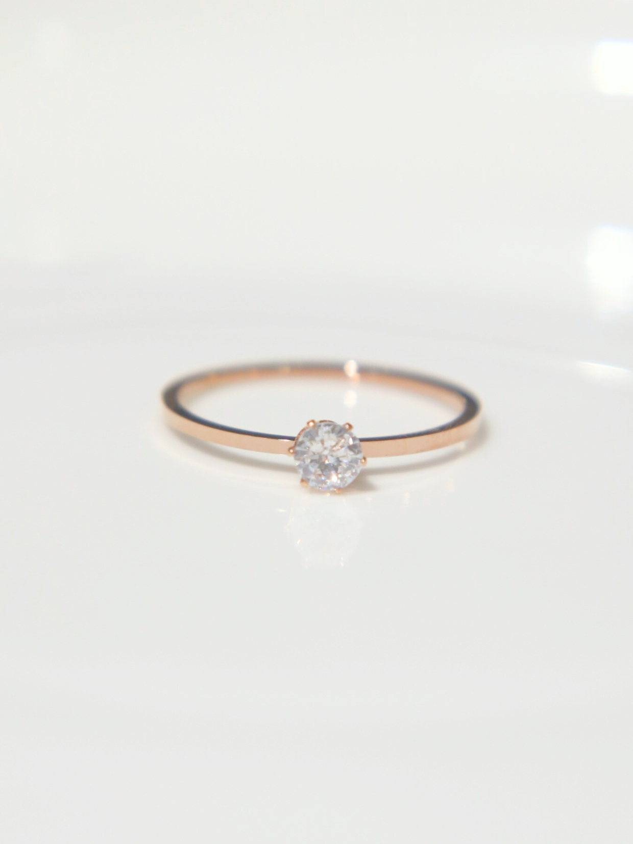 Rose Gold Diamond Ring (1mm)