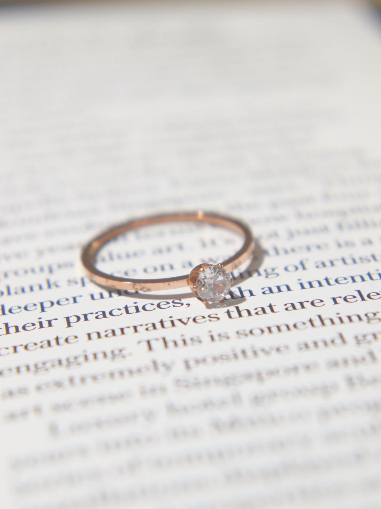 Rose Gold Diamond Ring (1mm)