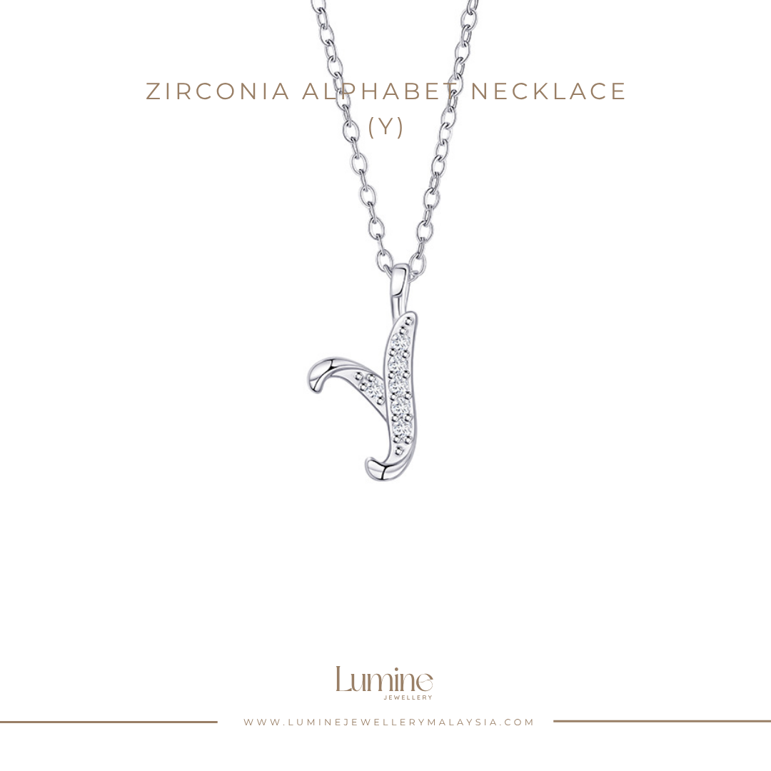 Zirconia Alphabet Necklace