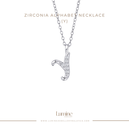 Zirconia Alphabet Necklace