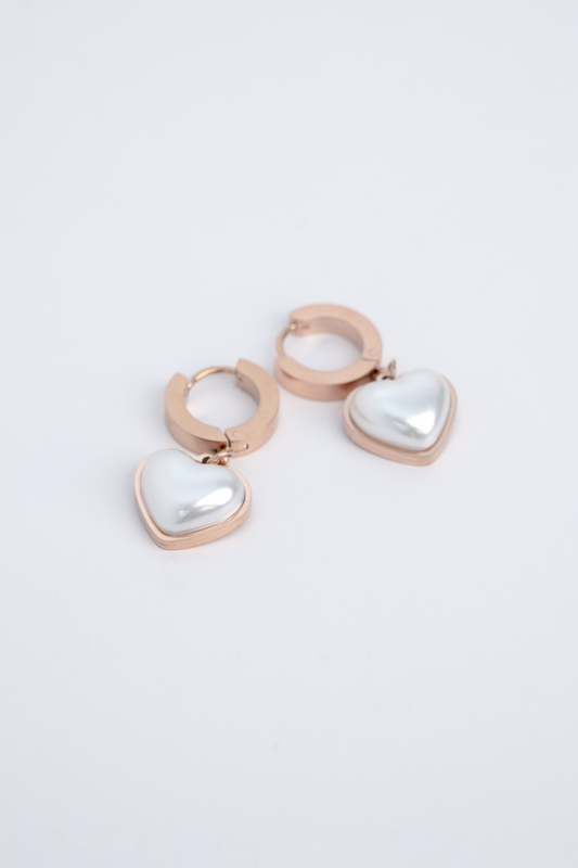 Rose Gold 3D Heart Earrings