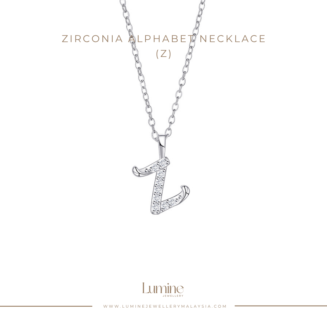 Zirconia Alphabet Necklace