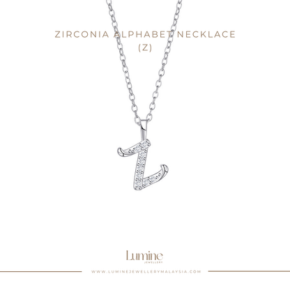 Zirconia Alphabet Necklace