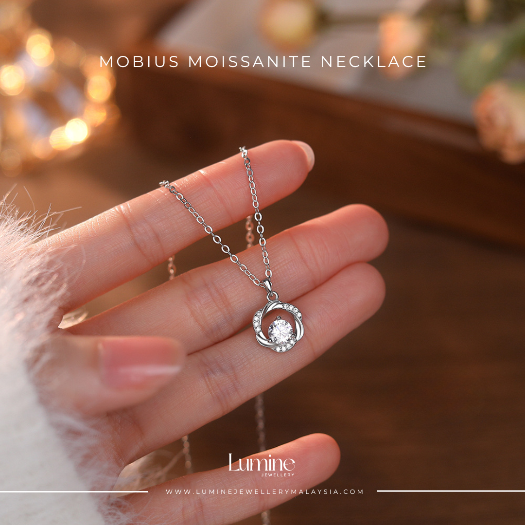 Mobius Moissanite Necklace with Cert (GRA Certified Moissanite | S925)