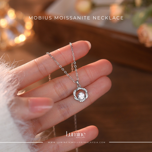 Mobius Moissanite Necklace with Cert (GRA Certified Moissanite | S925)