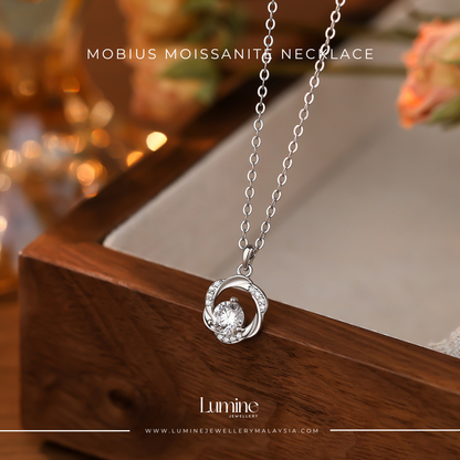 Mobius Moissanite Necklace with Cert (GRA Certified Moissanite | S925)