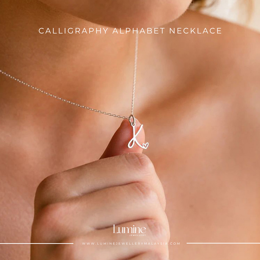 Calligraphy Alphabet Necklace