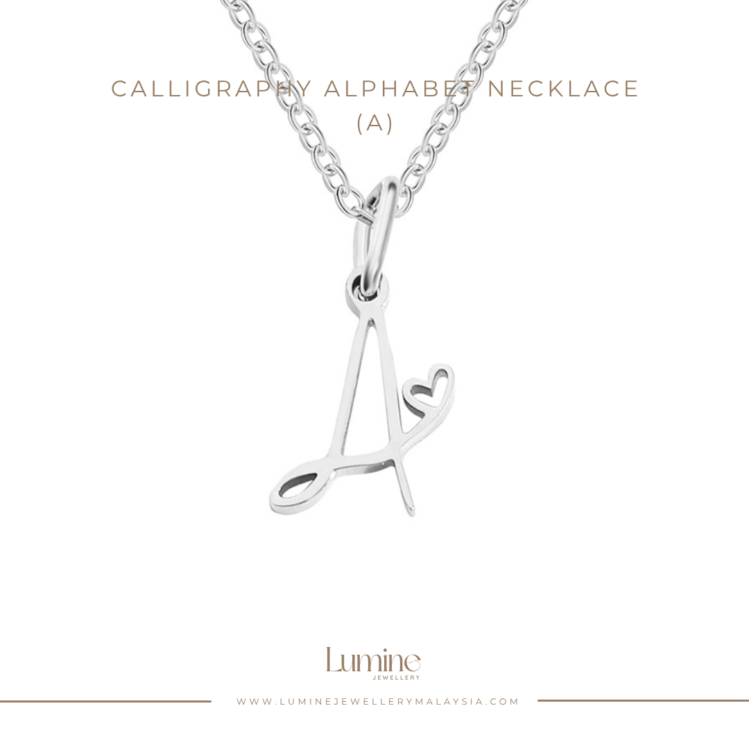 Calligraphy Alphabet Necklace