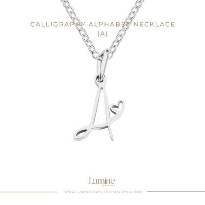 Calligraphy Alphabet Necklace