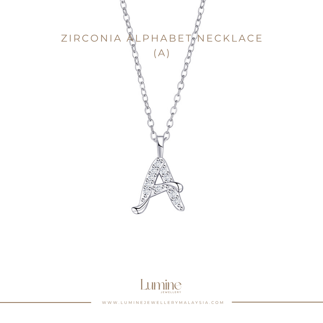 Zirconia Alphabet Necklace