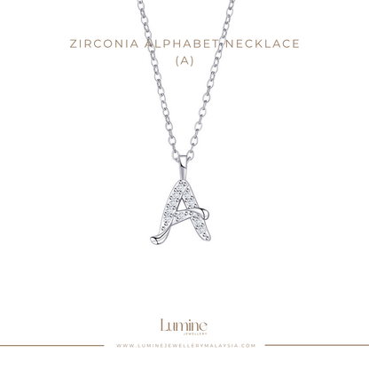 Zirconia Alphabet Necklace