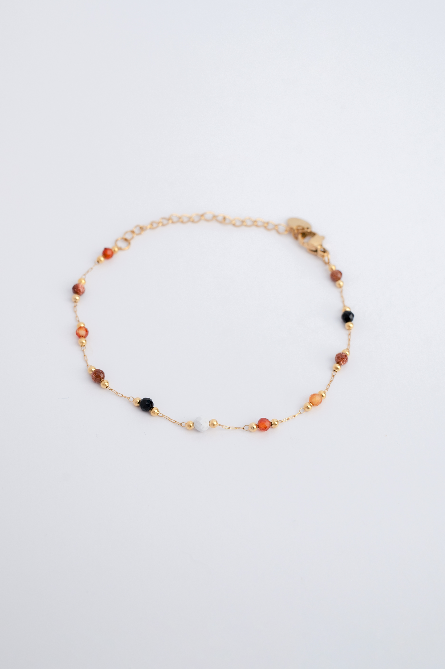 Trendy Handmade Silk Beaded Gold Bracelet