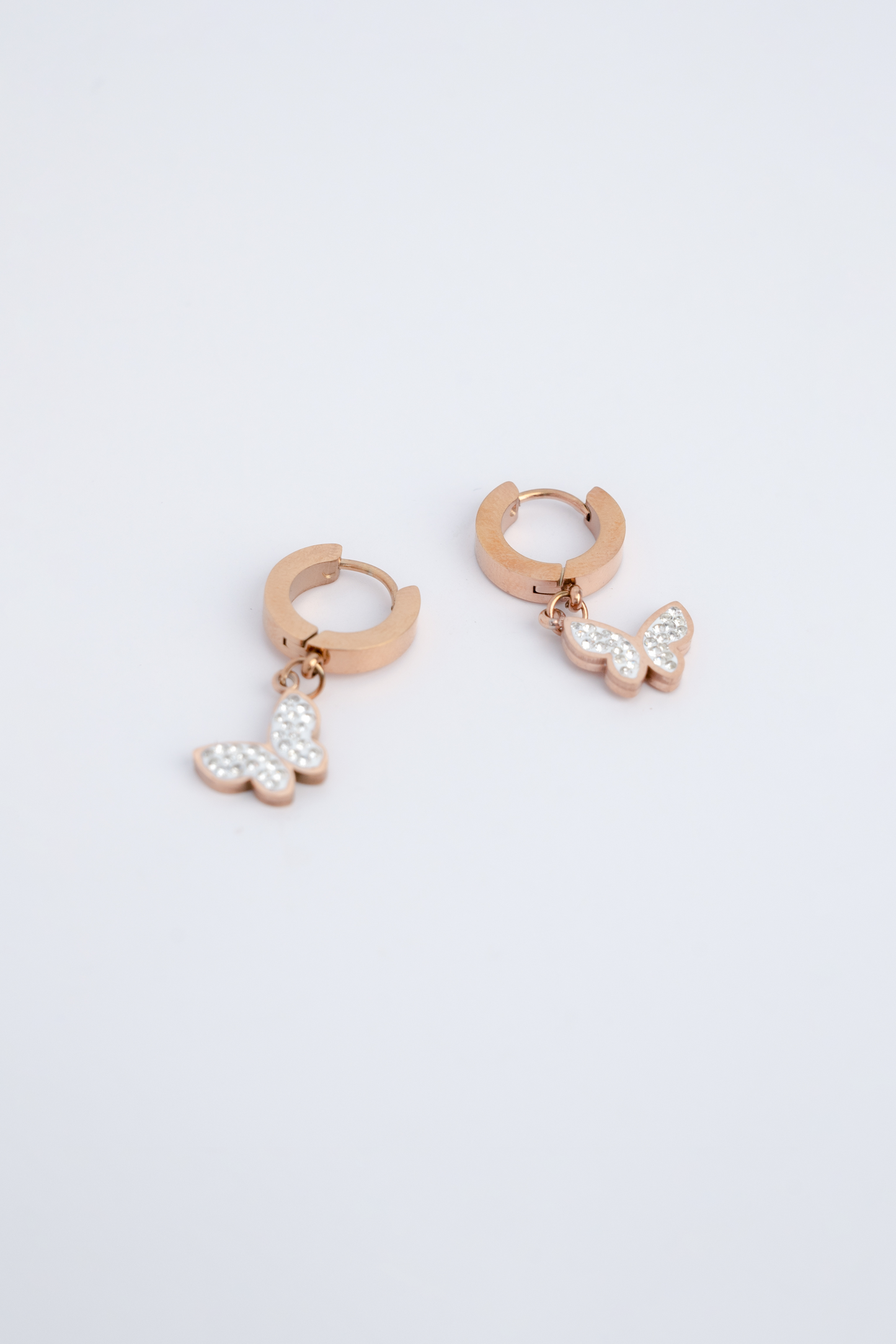 Rose Gold Chunky Butterfly Earrings