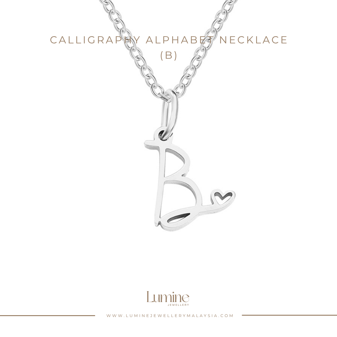 Calligraphy Alphabet Necklace