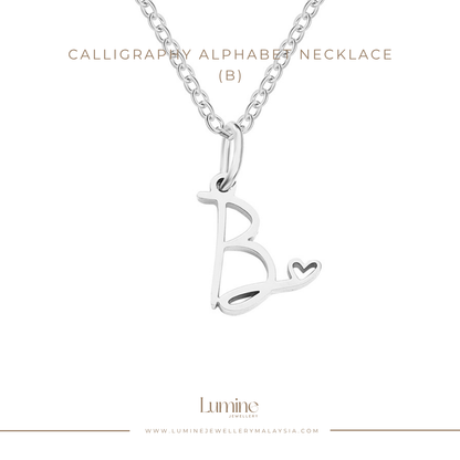 Calligraphy Alphabet Necklace