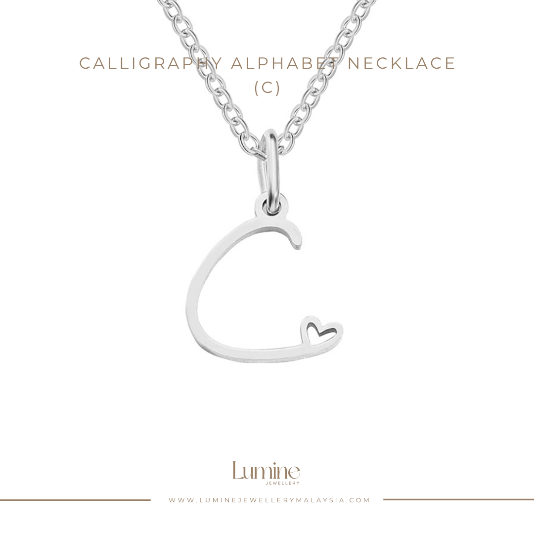 Calligraphy Alphabet Necklace