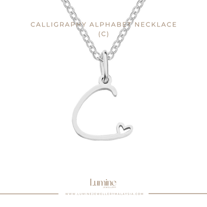 Calligraphy Alphabet Necklace