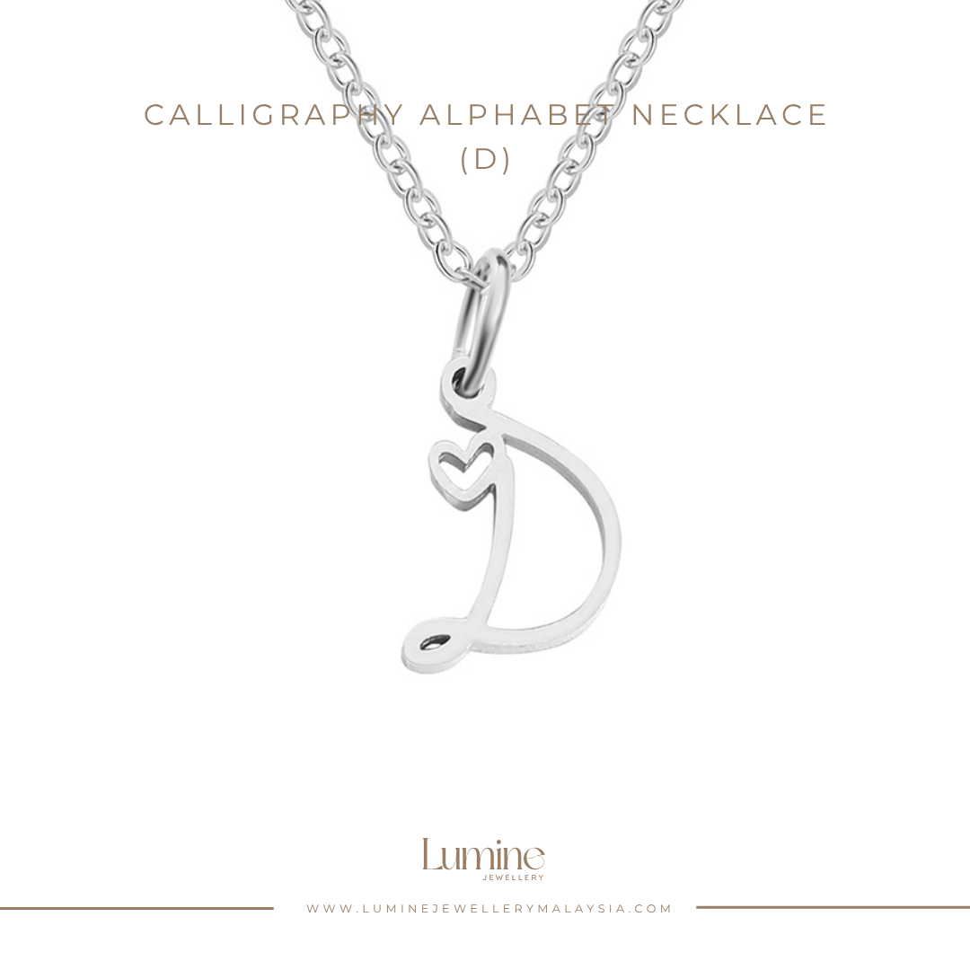 Calligraphy Alphabet Necklace