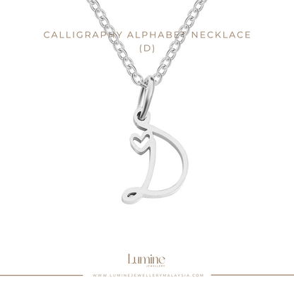 Calligraphy Alphabet Necklace