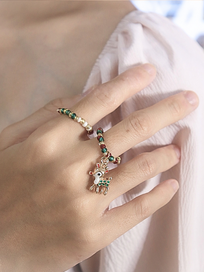 Christmas Joy Beaded Ring