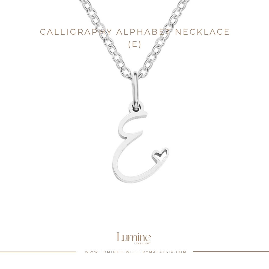 Calligraphy Alphabet Necklace