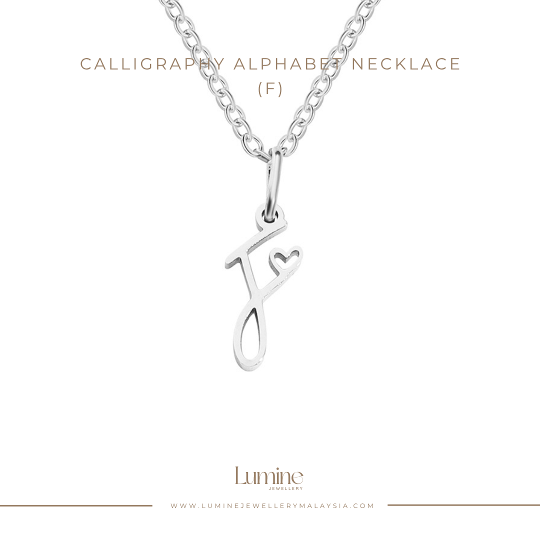 Calligraphy Alphabet Necklace