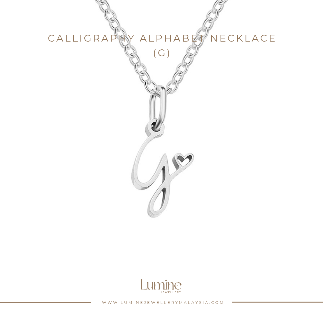Calligraphy Alphabet Necklace