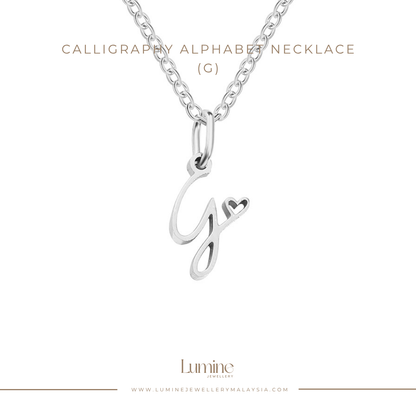 Calligraphy Alphabet Necklace