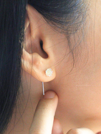 White Roses Ear Threader