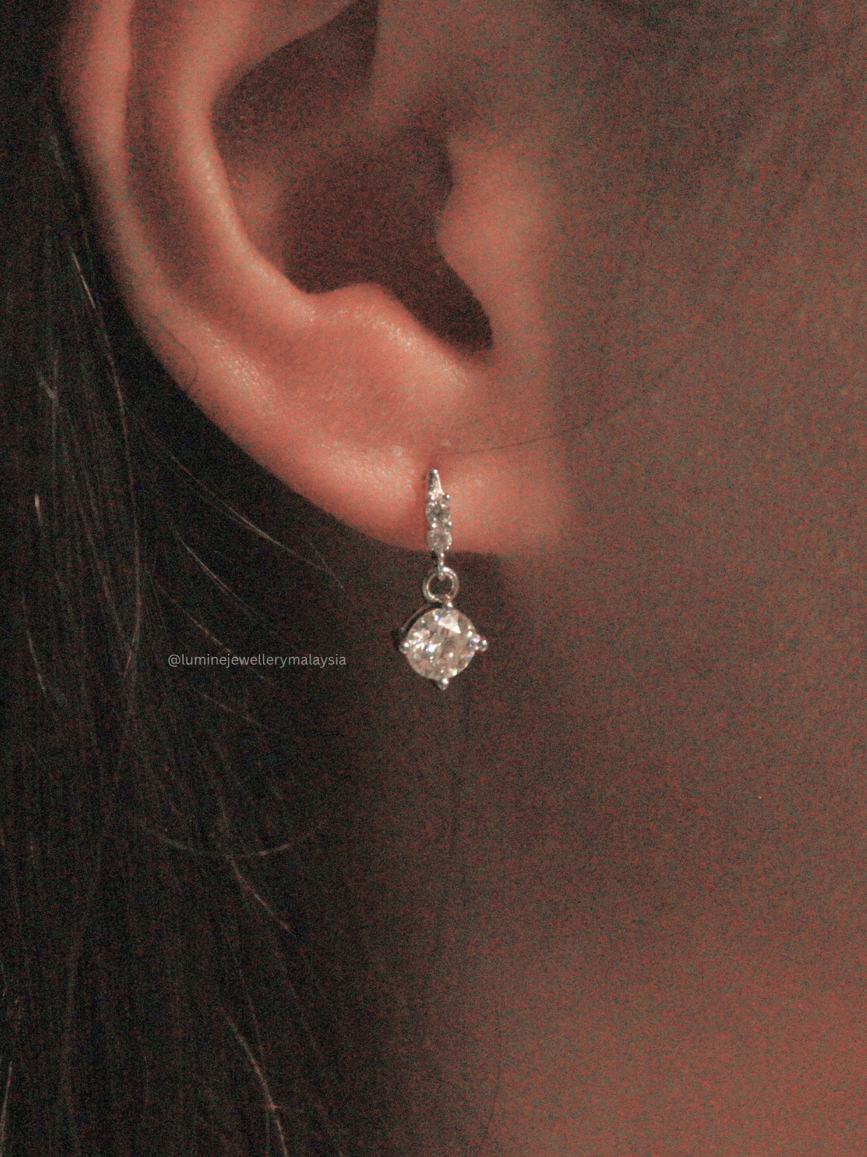 Moissanite Teardrop Stud