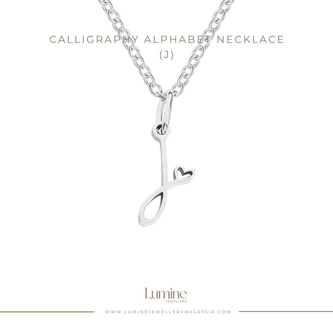 Calligraphy Alphabet Necklace