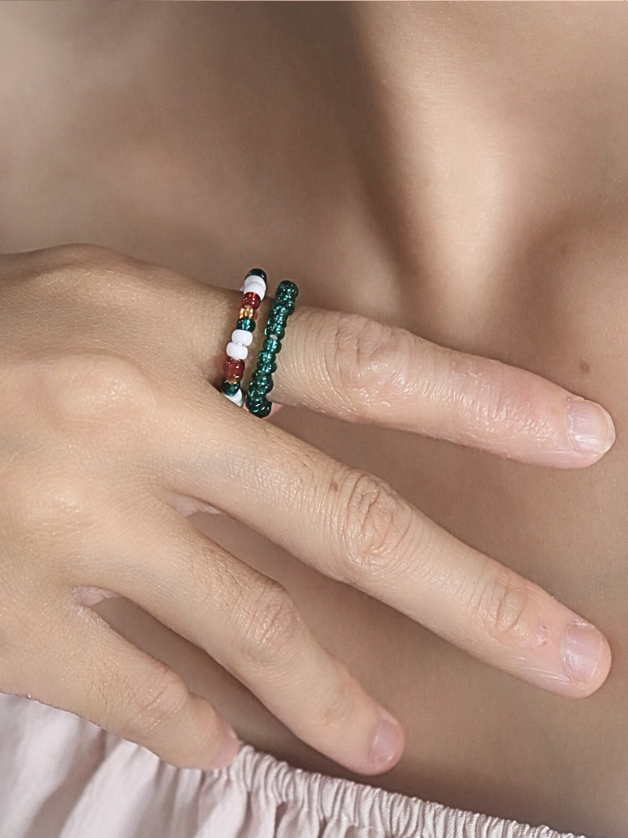 Christmas Joy Beaded Ring