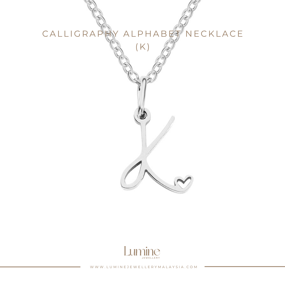 Calligraphy Alphabet Necklace