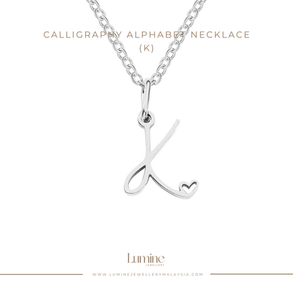 Calligraphy Alphabet Necklace