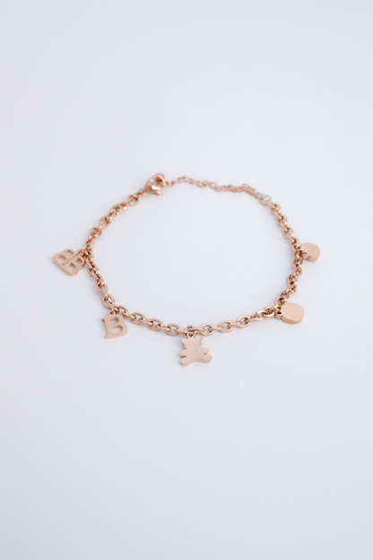 Rose Gold Hip-Hop Bear Bracelet