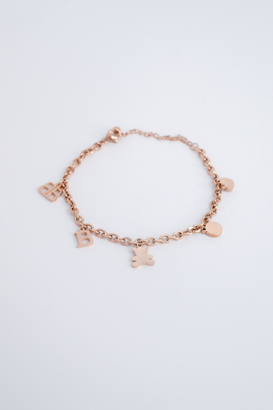 Rose Gold Hip-Hop Bear Bracelet