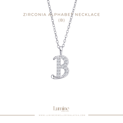 Zirconia Alphabet Necklace