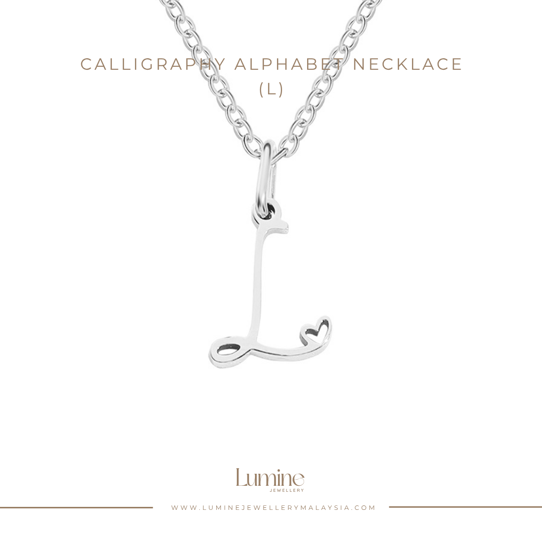 Calligraphy Alphabet Necklace