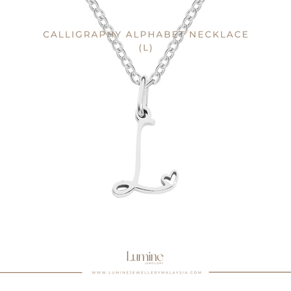 Calligraphy Alphabet Necklace