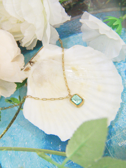 Light Aqua Zirconia Anklet