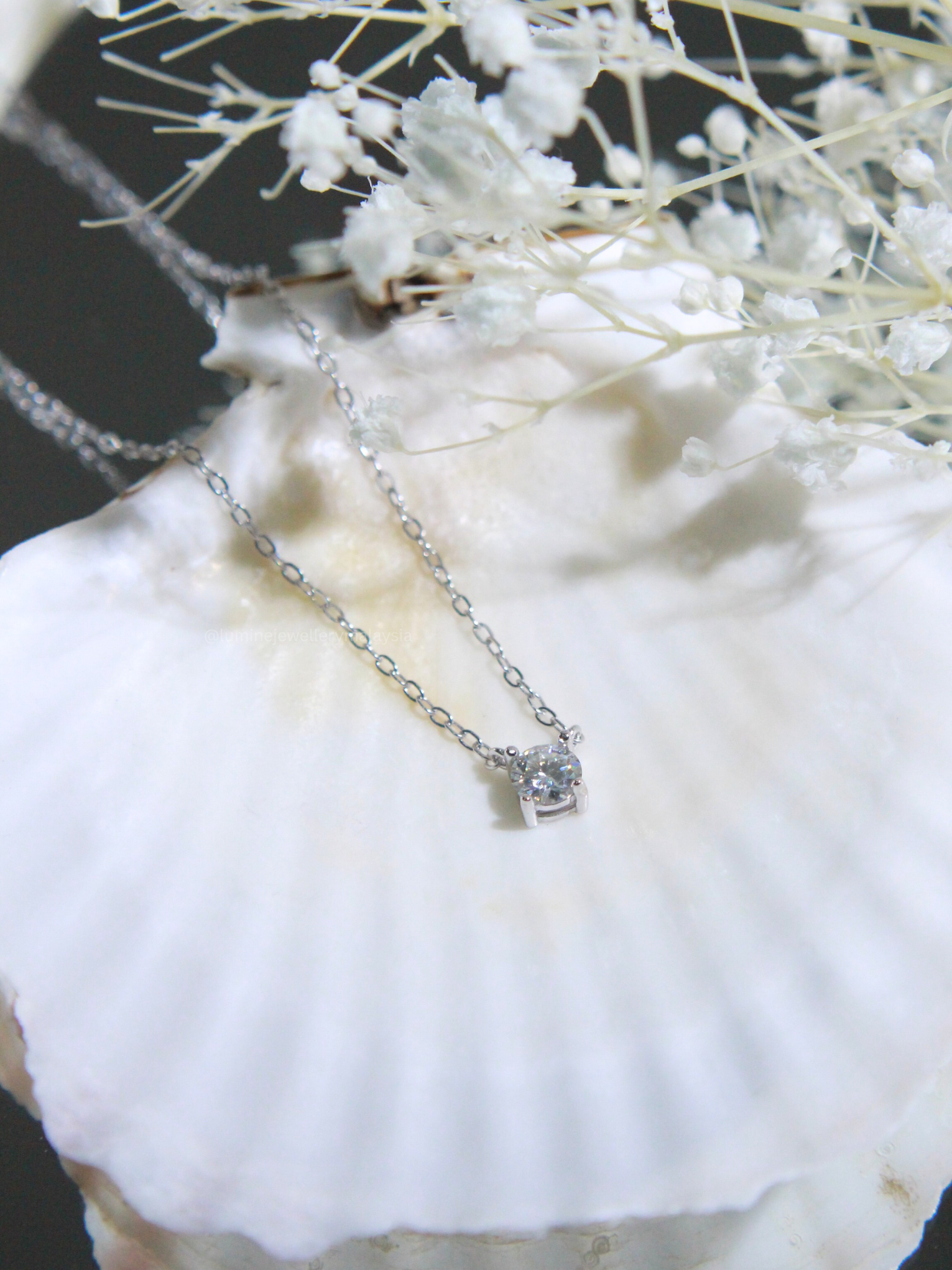 Classic Four Prong Moissanite Necklace with Cert (GRA Certified Moissanite | S925)