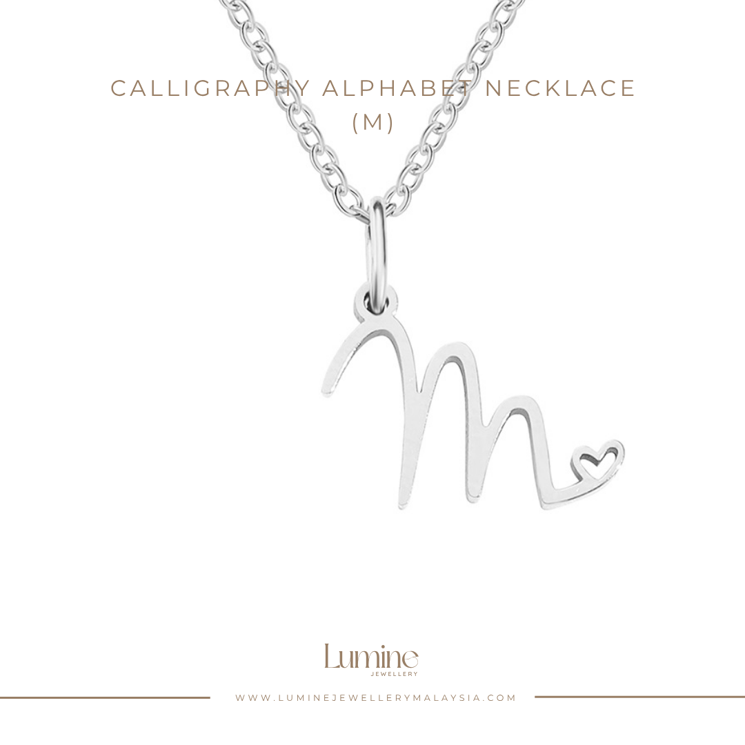 Calligraphy Alphabet Necklace