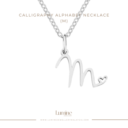 Calligraphy Alphabet Necklace