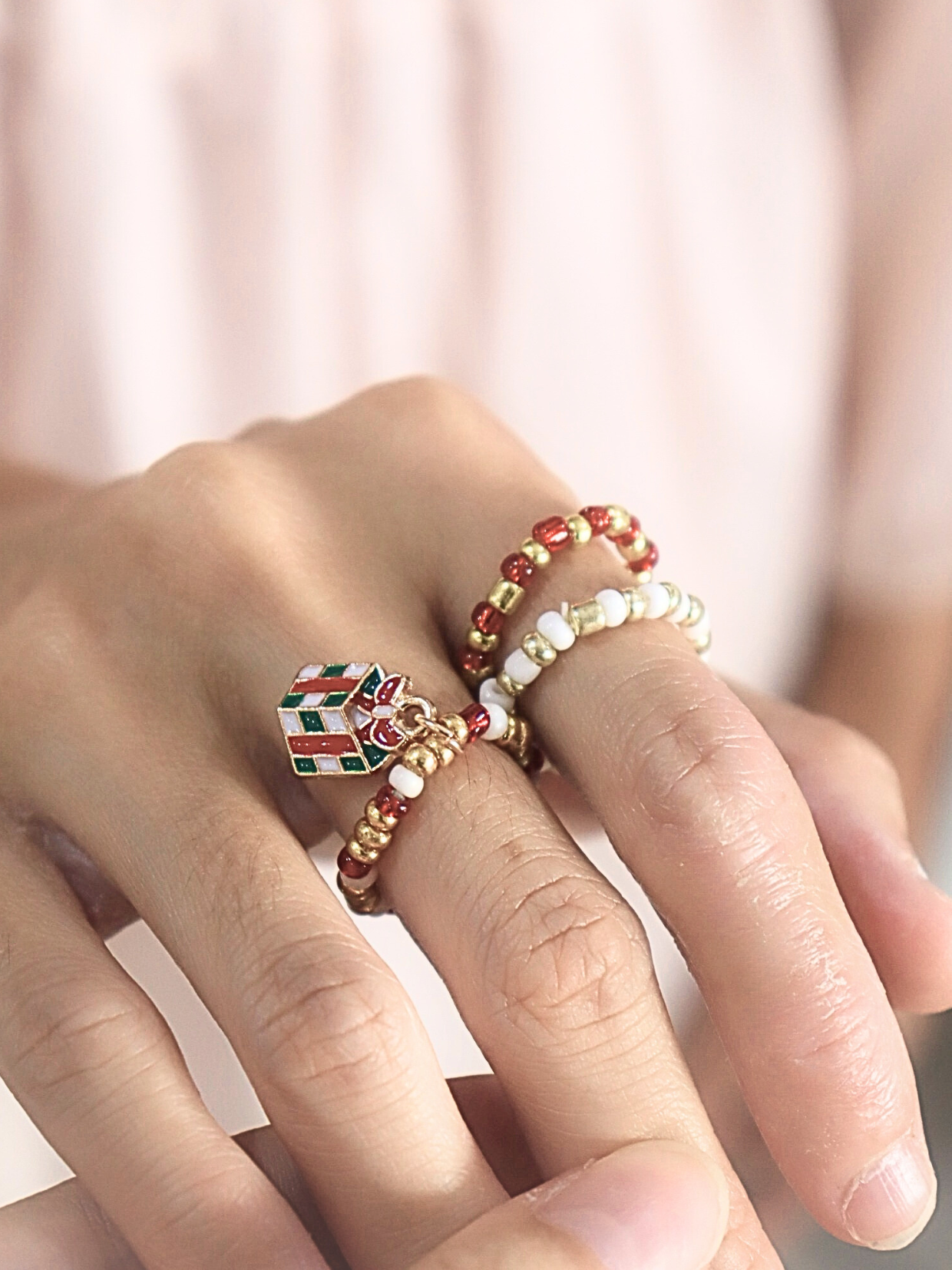 Christmas Joy Beaded Ring 2